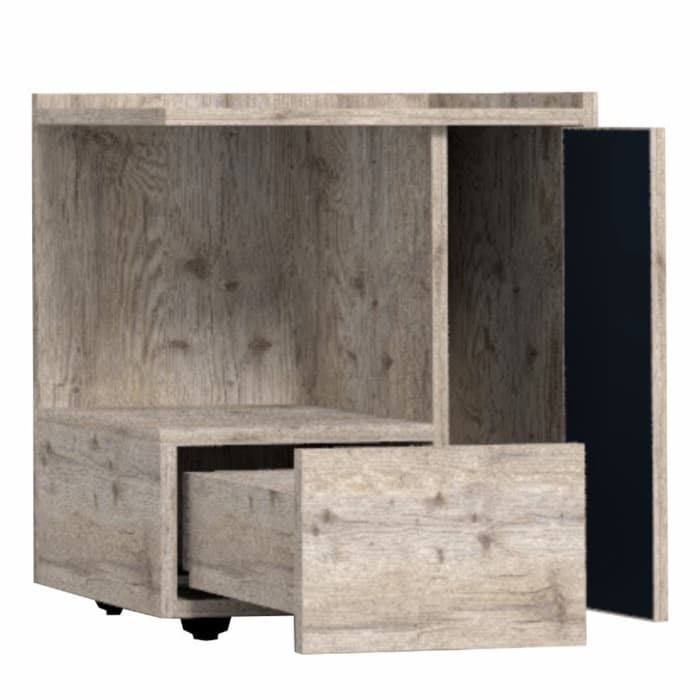 Тумба прикроватная Nature 42, 450×357×527 мм, цвет гаскон пайн/чёрный