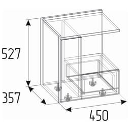Тумба прикроватная Nature 42, 450×357×527 мм, цвет гаскон пайн/чёрный