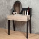 Столик туалетный с зеркалом Nature 43, 800×466×1335 мм, гаскон пайн, чёрный