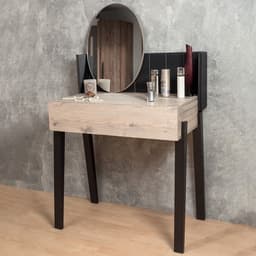 Столик туалетный с зеркалом Nature 43, 800×466×1335 мм, гаскон пайн, чёрный