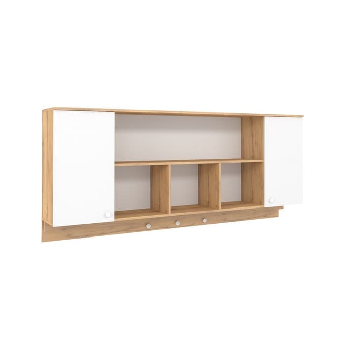 Шкаф навесной «Лойс 81», 2058×316×886 мм, цвет дуб золотистый/белый