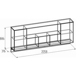 Шкаф навесной «Лойс 81», 2058×316×886 мм, цвет дуб золотистый/белый