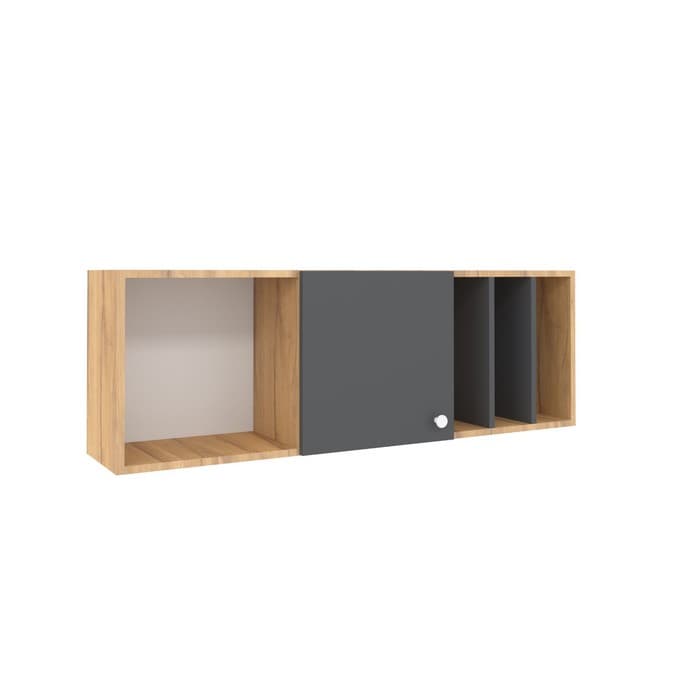 Шкаф навесной «Лойс 88», 1198×253×404 мм, цвет дуб золотистый/графит