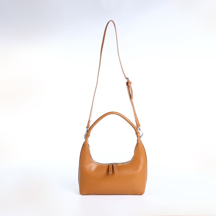 Сумка женская багет на молнии, 26×7×13 см, коричневая