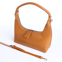 Сумка женская багет на молнии, 26×7×13 см, коричневая