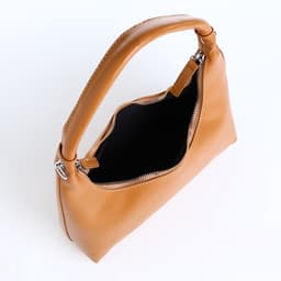 Сумка женская багет на молнии, 26×7×13 см, коричневая