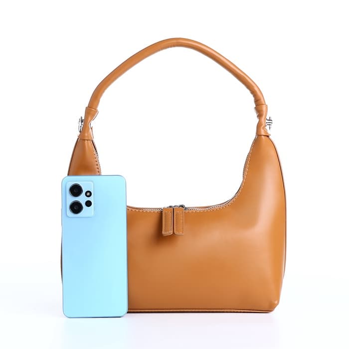 Сумка женская багет на молнии, 26×7×13 см, коричневая