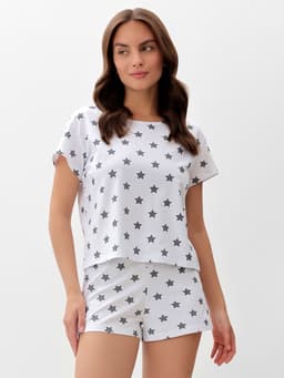 Пижама женская (футболка, шорты) KAFTAN Star, размер 40-42, серая