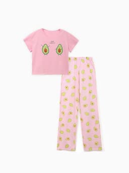 Пижама женская (футболка, брюки) KAFTAN Avocado, размер 40-42, розовая