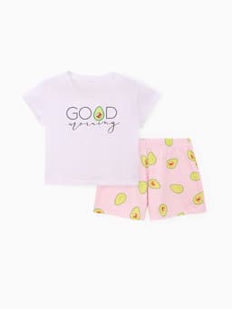 Пижама женская (футболка, шорты) KAFTAN Avocado, размер 40-42, белая