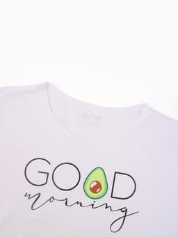 Пижама женская (футболка, шорты) KAFTAN Avocado, размер 40-42, белая