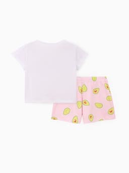 Пижама женская (футболка, шорты) KAFTAN Avocado, размер 48-50, белая