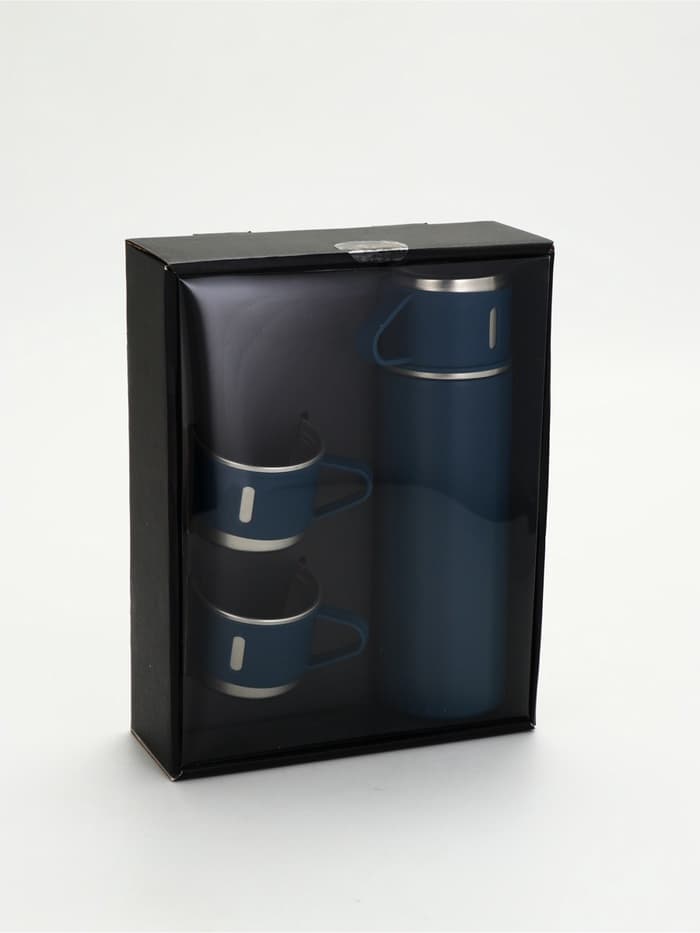 Подарочный набор туристический Never give up, термос 500 мл, кружка 3 шт.