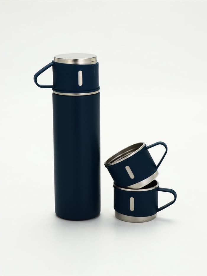 Подарочный набор туристический Never give up, термос 500 мл, кружка 3 шт.