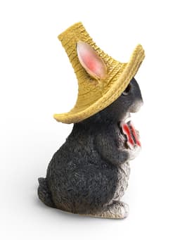 Садовая фигура из полистоуна «Зайка в соломенной шляпе с бабочкой», 19×12×14 см, МИКС