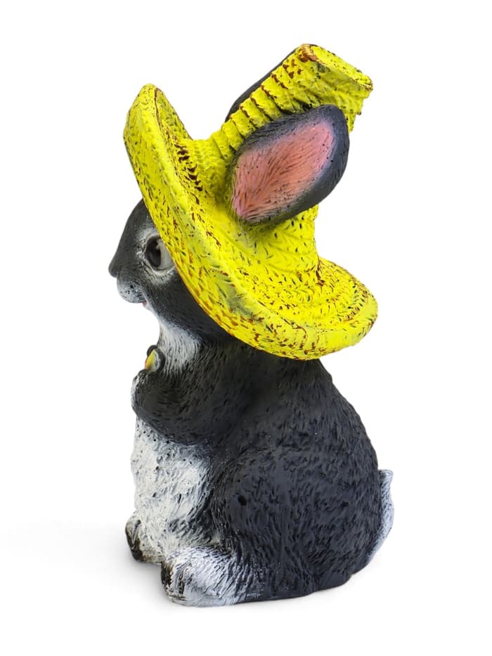 Садовая фигура из полистоуна «Зайка в соломенной шляпе с бабочкой», 19×12×14 см, МИКС