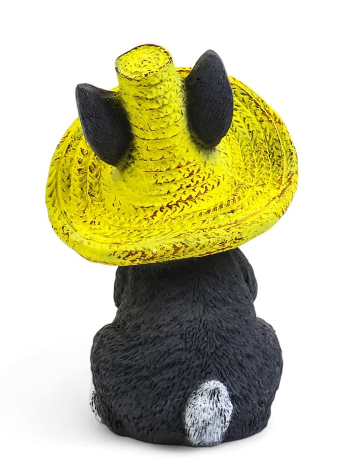 Садовая фигура из полистоуна «Зайка в соломенной шляпе с бабочкой», 19×12×14 см, МИКС