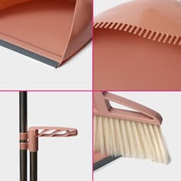 Щётка для пола Доляна: щётка 23×88 см, совок 26×26×73 см, бежевая