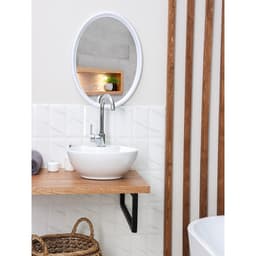 Зеркало для ванной комнаты Sonata, пластик, белое