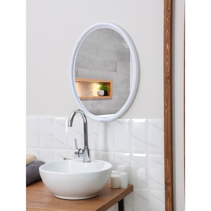 Зеркало для ванной комнаты Sonata, пластик, белое