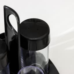 Набор для специй пластиковый BEROSSI «Рондо. Презент», 3 шт., на подставке с салфетницей, чёрный