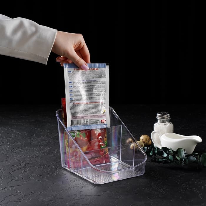 Органайзер для специй Alt, 15.8×14.9×13.2 см, пластик, прозрачный