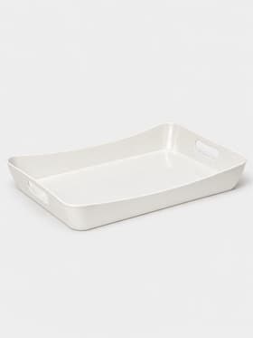 Поднос с ручками BEROSSI «Рондо», пластик, 42.2×28.2×5.2 см, белый