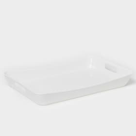 Поднос с ручками BEROSSI «Рондо», пластик, 42.2×28.2×5.2 см, белый