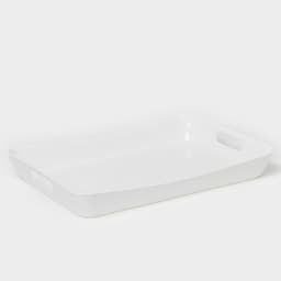 Поднос с ручками BEROSSI «Рондо», пластик, 42.2×28.2×5.2 см, белый