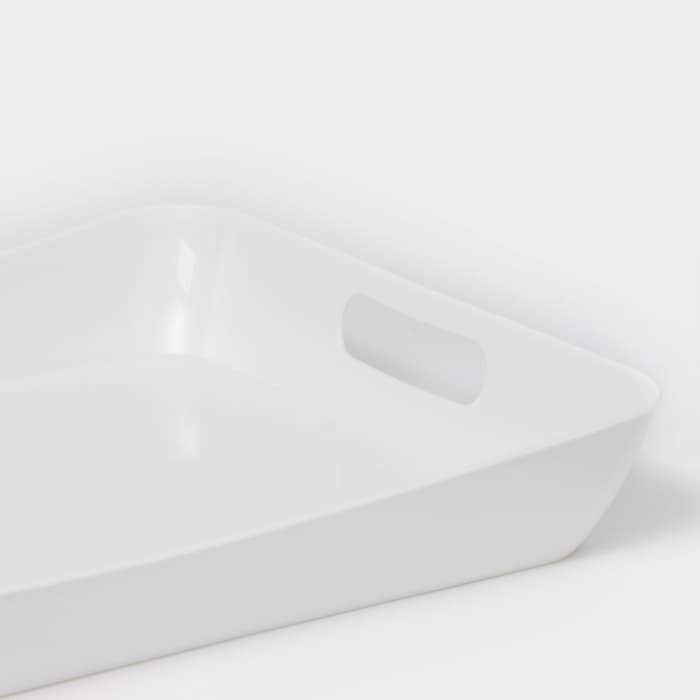 Поднос с ручками BEROSSI «Рондо», пластик, 42.2×28.2×5.2 см, белый