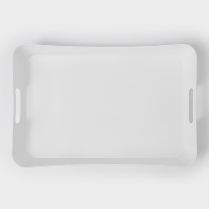 Поднос с ручками BEROSSI «Рондо», пластик, 42.2×28.2×5.2 см, белый