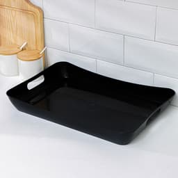 Поднос с ручками BEROSSI «Рондо», пластик, 42.2×28.2×5.2 см, черный