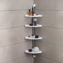 Полка угловая «Элансия», 24×24×98.2 см, 4-х ярусная, белая