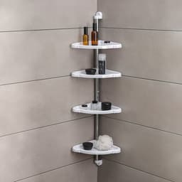 Полка угловая «Элансия», 24×24×98.2 см, 4-х ярусная, белая