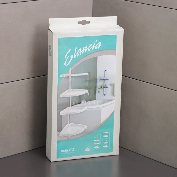 Полка угловая «Элансия», 24×24×98.2 см, 4-х ярусная, белая