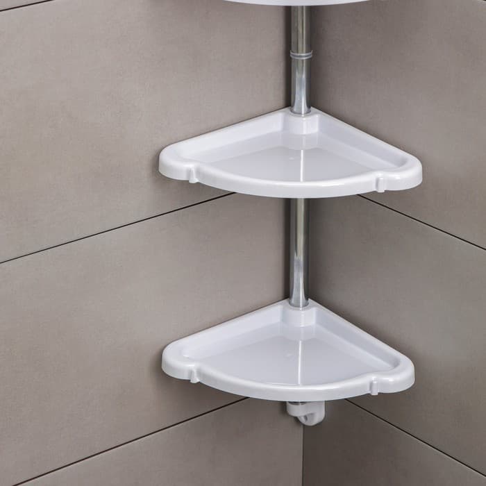 Полка угловая «Элансия», 24×24×98.2 см, 4-х ярусная, белая