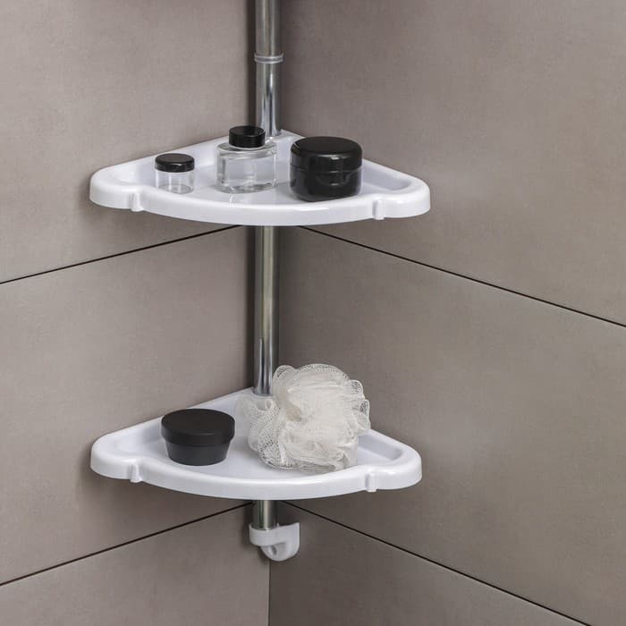 Полка угловая «Элансия», 24×24×98.2 см, 4-х ярусная, белая