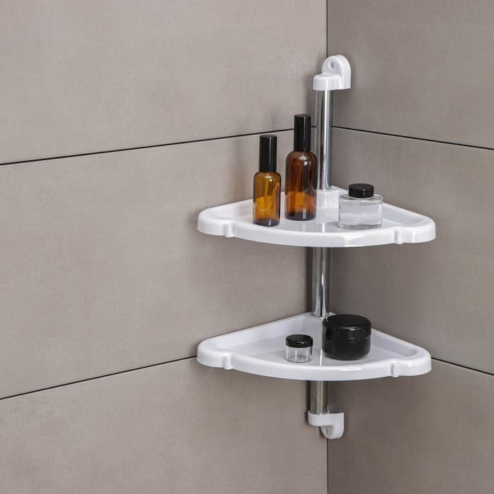 Полка угловая «Элансия», 24×24×98.2 см, 4-х ярусная, белая