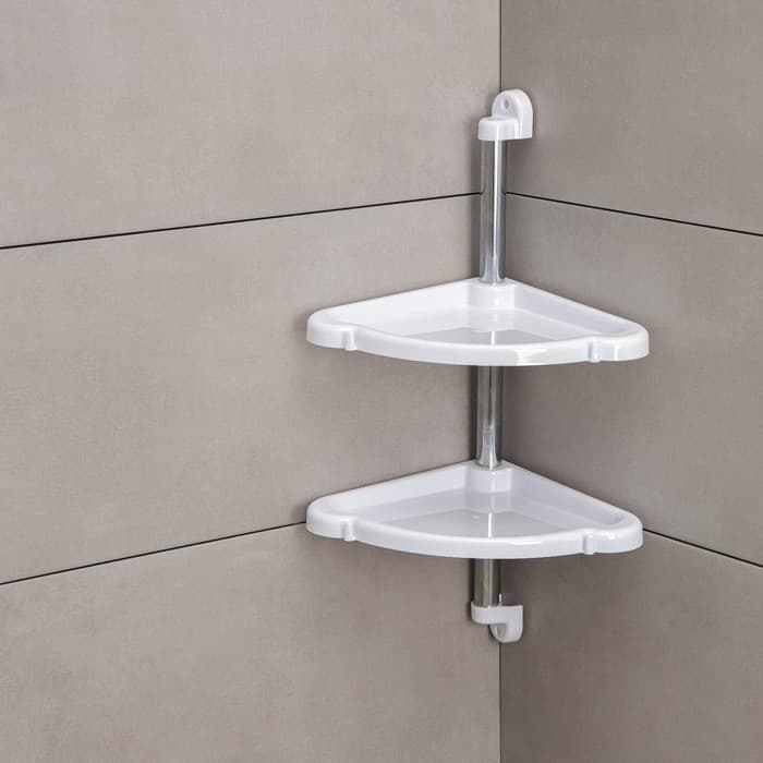 Полка угловая «Элансия», 24×24×98.2 см, 4-х ярусная, белая