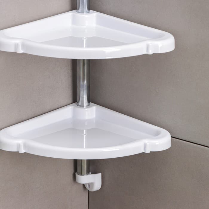 Полка угловая «Элансия», 24×24×98.2 см, 4-х ярусная, белая