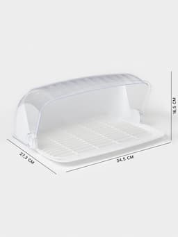 Хлебница пластиковая BEROSSI «Рондо», 34.5×27.3×16.5 см, белая