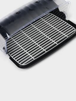 Хлебница с крышкой «Рондо», 34×26×15.5 см, пластик, чёрная