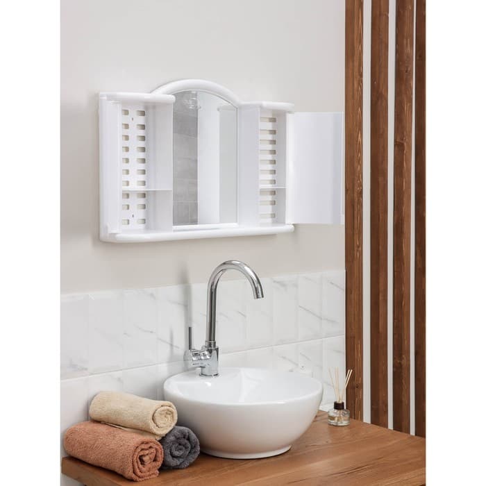 Шкафчик зеркальный для ванной комнаты «Арго», подвесной, снежно-белый