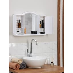 Шкафчик зеркальный для ванной комнаты «Арго», подвесной, снежно-белый