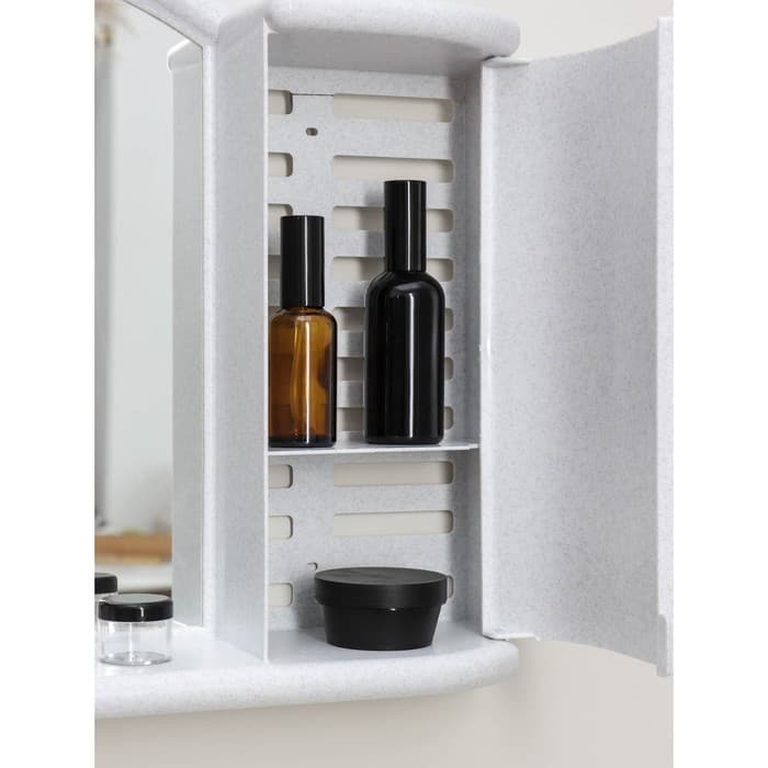 Шкафчик зеркальный для ванной комнаты «Арго», подвесной, белый мрамор