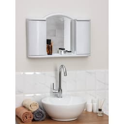 Шкафчик зеркальный для ванной комнаты «Арго», подвесной, белый мрамор