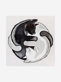 Термонаклейка «Коты Инь-Ян», 18.6×18 см