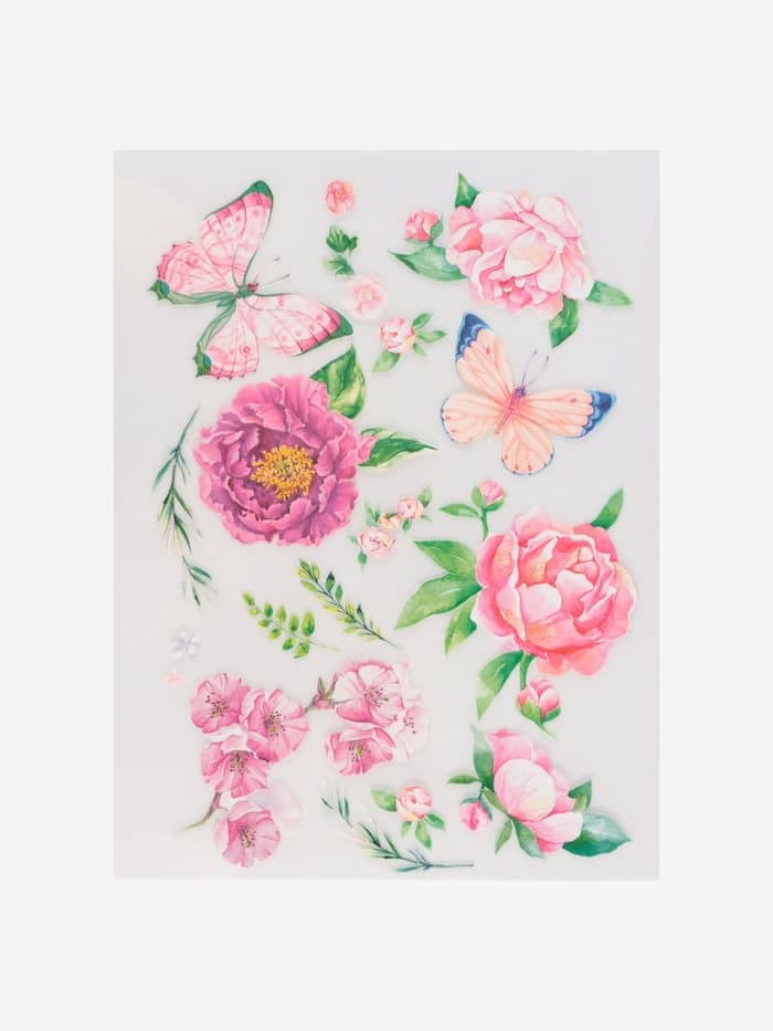 Термонаклейка «Бабочки с цветами», 19.5×28 см, 7 дизайнов