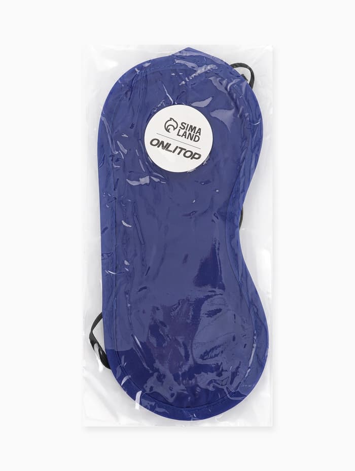 Маска для сна «Однотонная», 19×8.5 см, двойная резинка, синяя