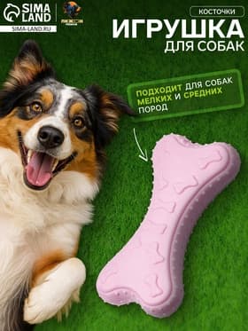 Плавающая игрушка для собак Пижон Premium «Косточки», 10.5×5.5×2 см, вспененный TPR, розовая